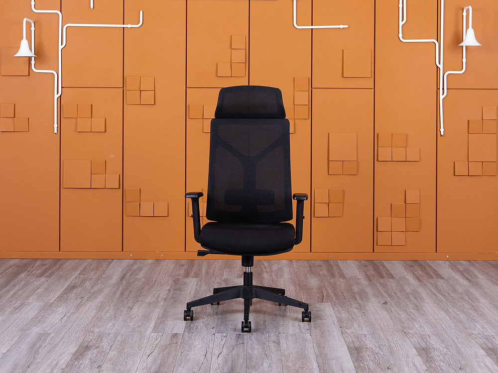 Офисное кресло руководителя   Сетка Черный   (КРСЧ-25075)