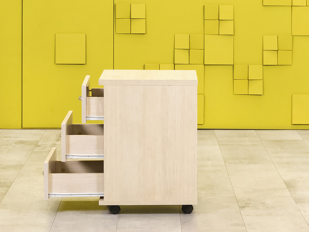 Офисная тумба выкатная ЛДСП Клен  ТВ3ЯВ-26036