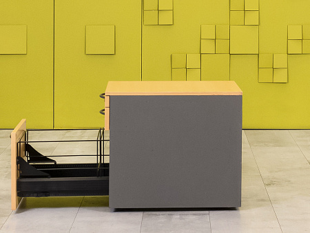 Офисная тумба выкатная Steelcase 430x580x520 ЛДСП Бук 3 ящика Франция_ТВ3ЯВ-051223