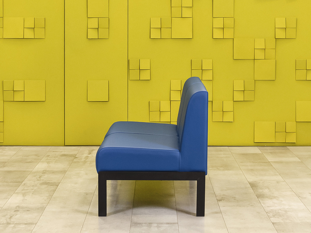 Офисный диван Сандра Кожзам Синий Россия  ДНКН-27046