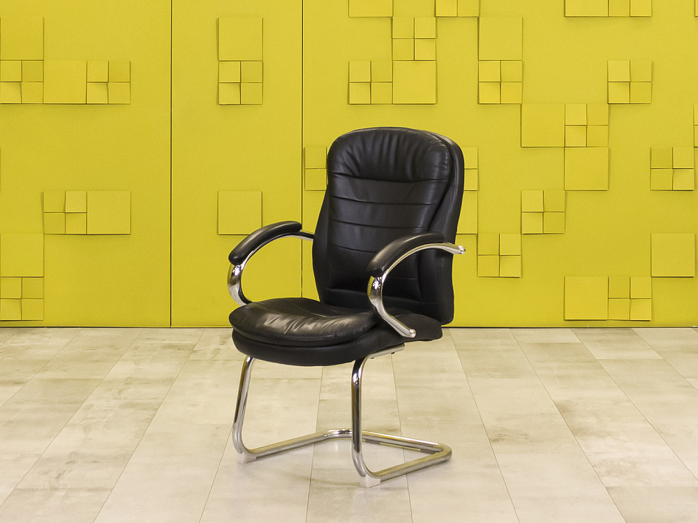 Конференц кресло для переговорной Riva Экокожа Чёрный Импорт  КДКЧ-26125