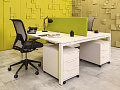 Комплект офисной мебели стол с тумбой  Vitra ЛДСП Белый Швейцария  ГКБ-04026