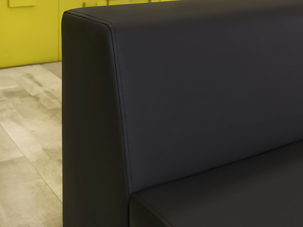 Офисный диван Кожзам Чёрный Россия  ДНКЧ1-20016