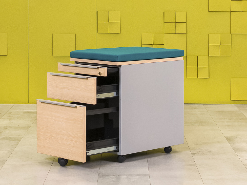 Офисная тумба выкатная  HAWORTH ЛДСП Зебрано США  ТВ3ЯЗ1-29105