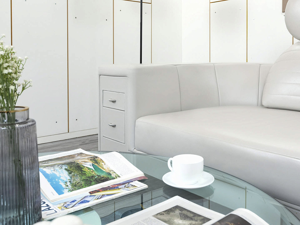 Офисный диван I4 Mariani Кожа Серый Limosine  (ДНКС-17094)