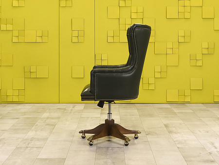 Офисное кресло руководителя на колесах Classik Art & Moble Кожа Зелёный Испания  КРКЗ-16125