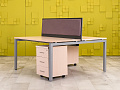 Комплект офисной мебели на 2 человека ЛДСП Зебрано Россия_ГКЗ3-290324