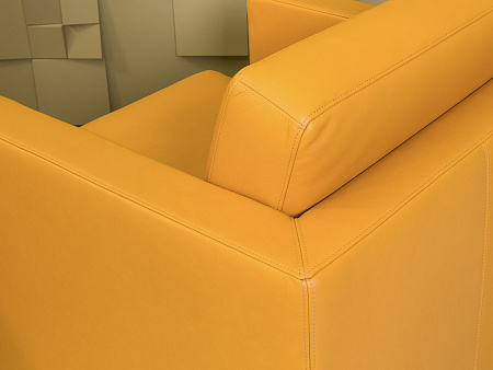 Комплект из 2-х мягких кресел NELSON WALTER KNOLL Кожа Жёлтый Германия  КНКЖК-19024