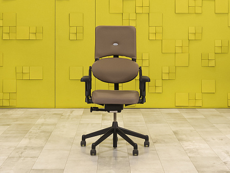 Офисное кресло руководителя на колесах Please 1 Steelcase Кожа Коричневый Германия  КРКК-18125