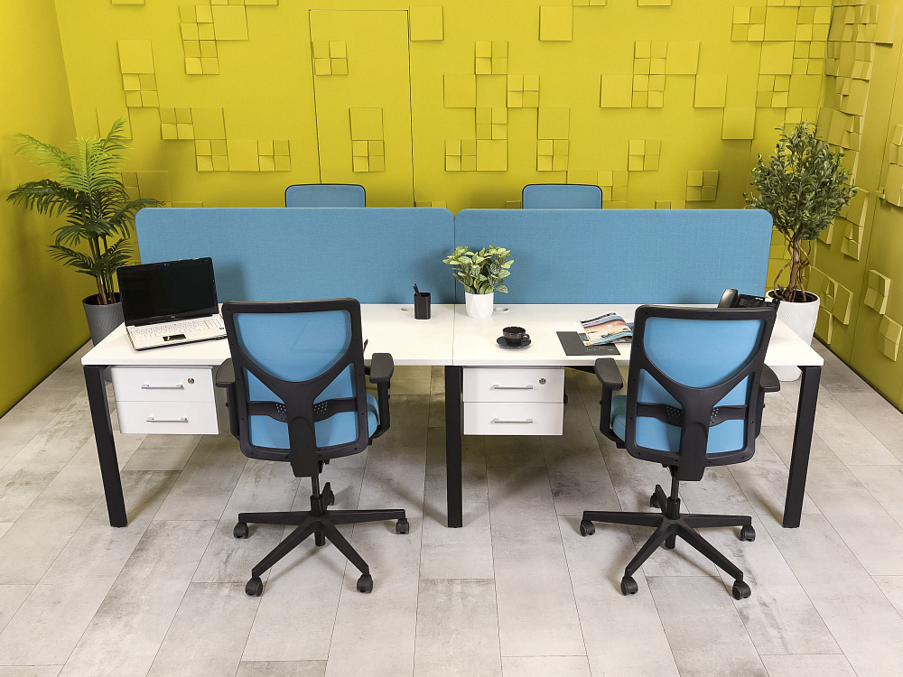 Комплект офисной мебели стол с тумбой  ЛДСП Белый Россия  ГКБ-19026