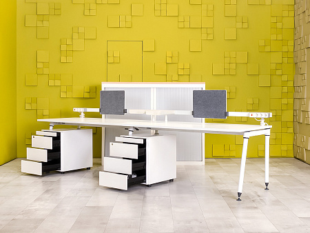 Комплект офисной мебели на 2 человека Herman Miller ДСП Белый США_ГКБ2-111122
