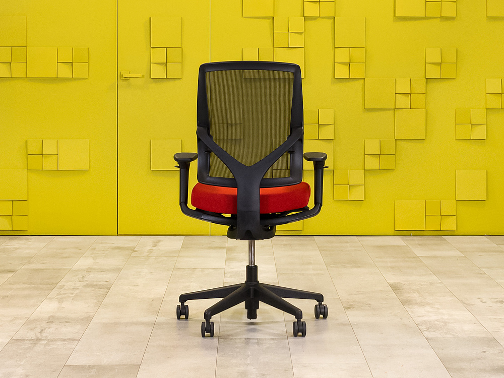 Офисное кресло для персонала на колесах Allsteel Ткань Красный США_КПТК-070924