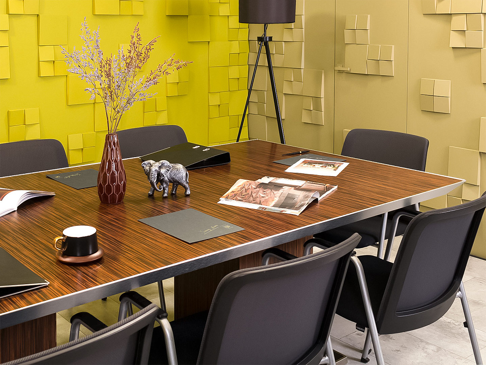 Офисный стол для переговоров Ego 2400x1200x760 ЛДСП Зебрано Италия_СГПЗ1-271123