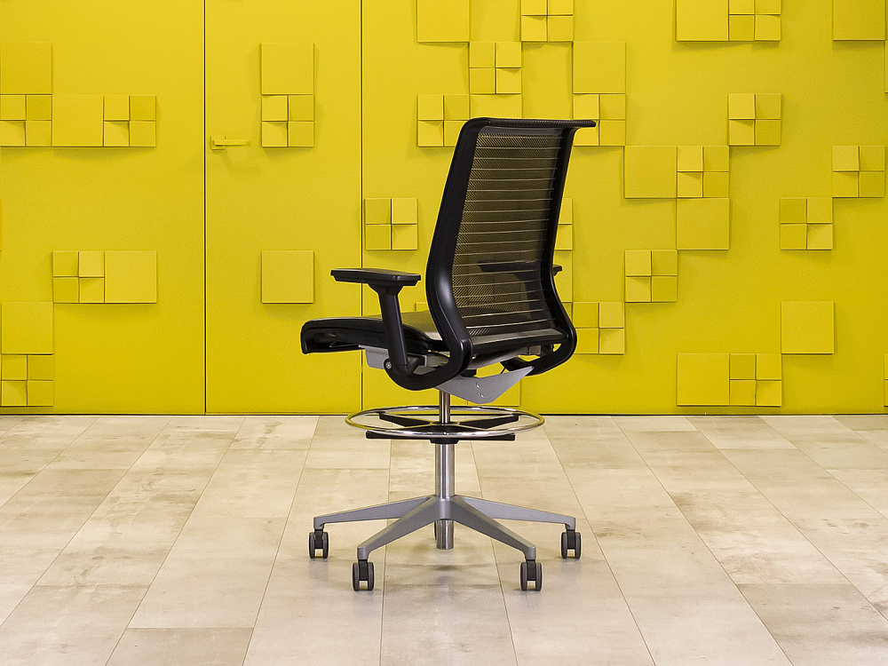Офисное кресло для персонала на колесах Steelcase Кожа Чёрный Франция_КПКЧ-290922