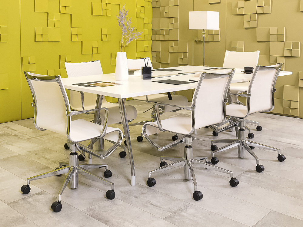 Офисный стол для переговоров Herman Miller 2200x1300x740 ЛДСП Белый США_СГПБ3-260923