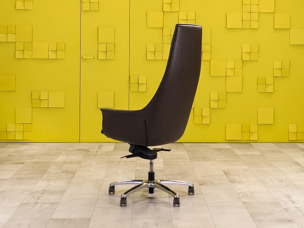 Офисное кресло руководителя на колесах Kastel  Кожа Коричневый Италия_КРКК-190723