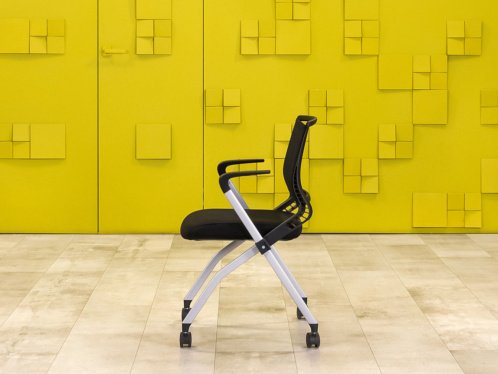 Конференц кресло для переговорной на колесах SUNON Ткань Чёрный Импорт_КНТЧ-261223