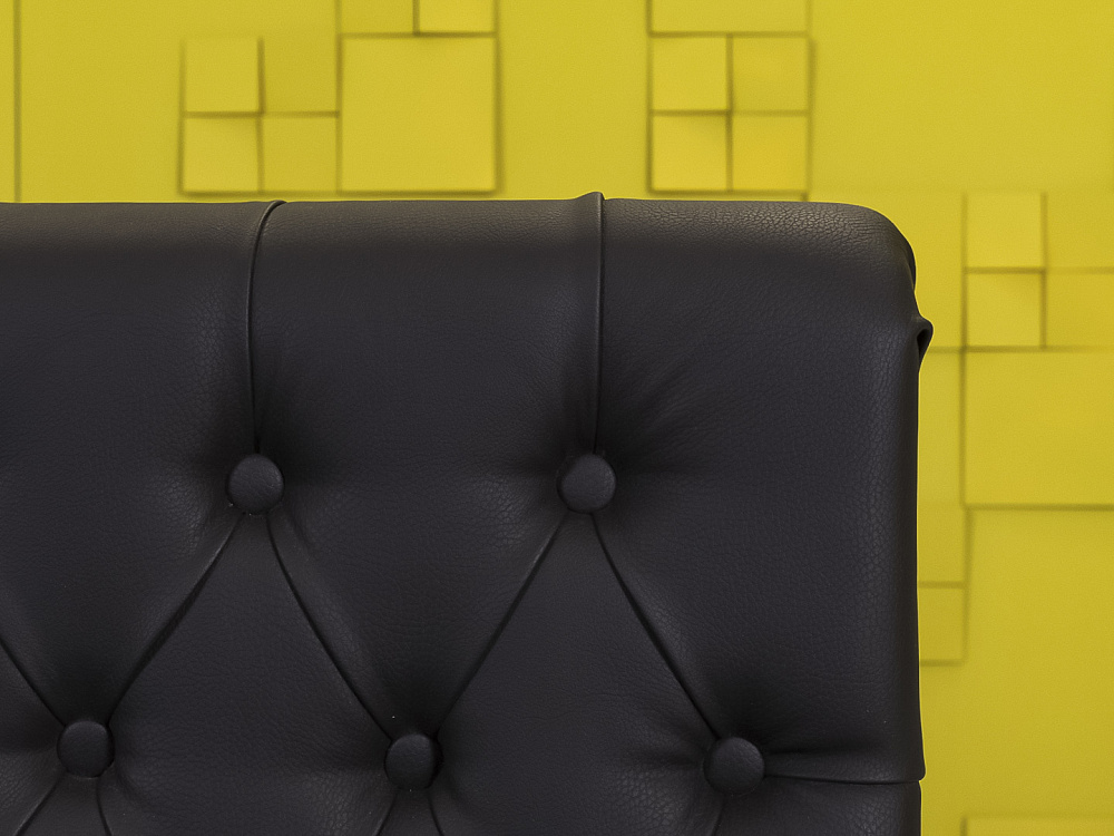 Офисный диван Кожзам Чёрный Россия  ДНКЧ-20016