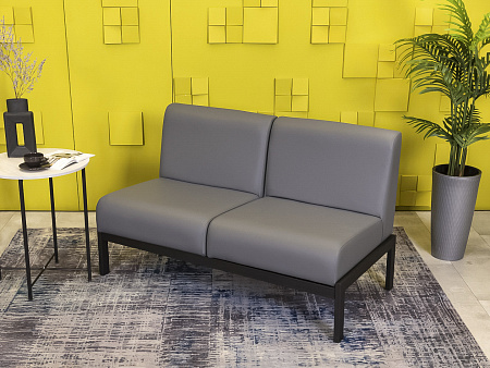 Офисный диван Лофт Сандра Кожзам Серый Россия  ДНКС-18036