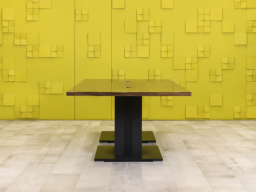 Офисный стол для переговоров Ego 2200x1200x750 Шпон Зебрано Италия_СГПЗ-271123