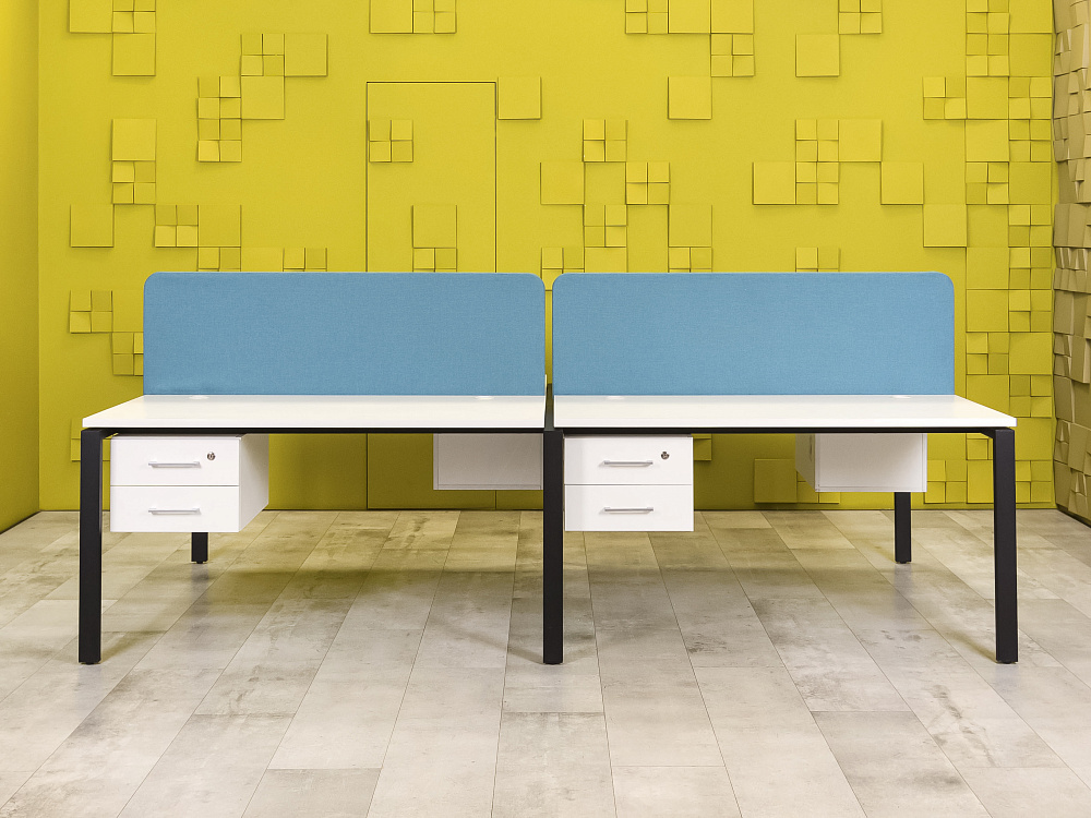 Комплект офисной мебели стол с тумбой  ЛДСП Белый Россия  ГКБ1-19026