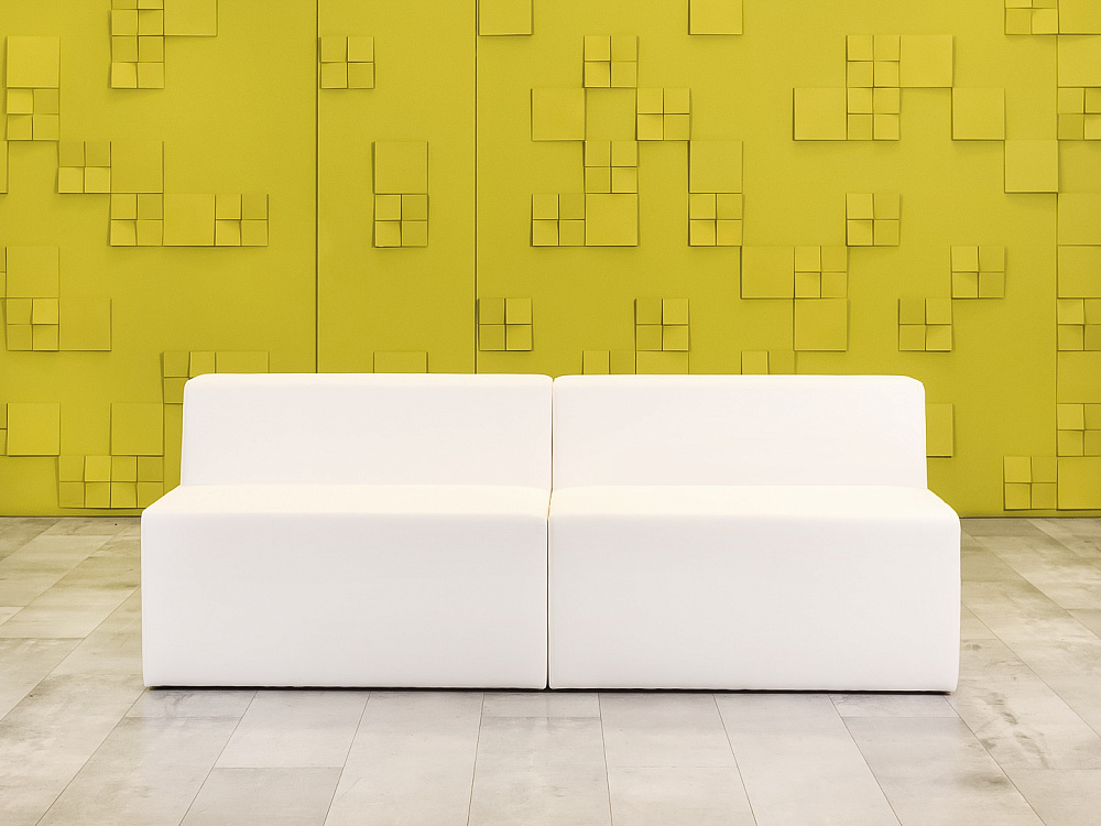 Офисный диван Кожзам Белый Россия  ДНКБ-20016