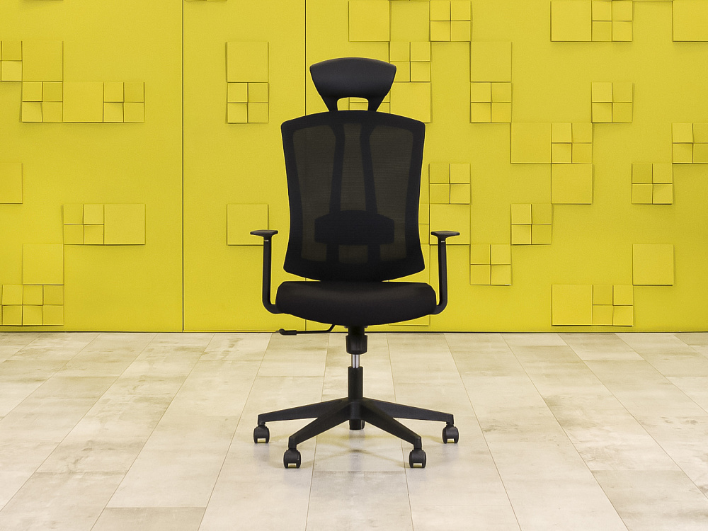 Офисное кресло руководителя на колесах Сетка Чёрный Импорт_КРТЧ1-271023