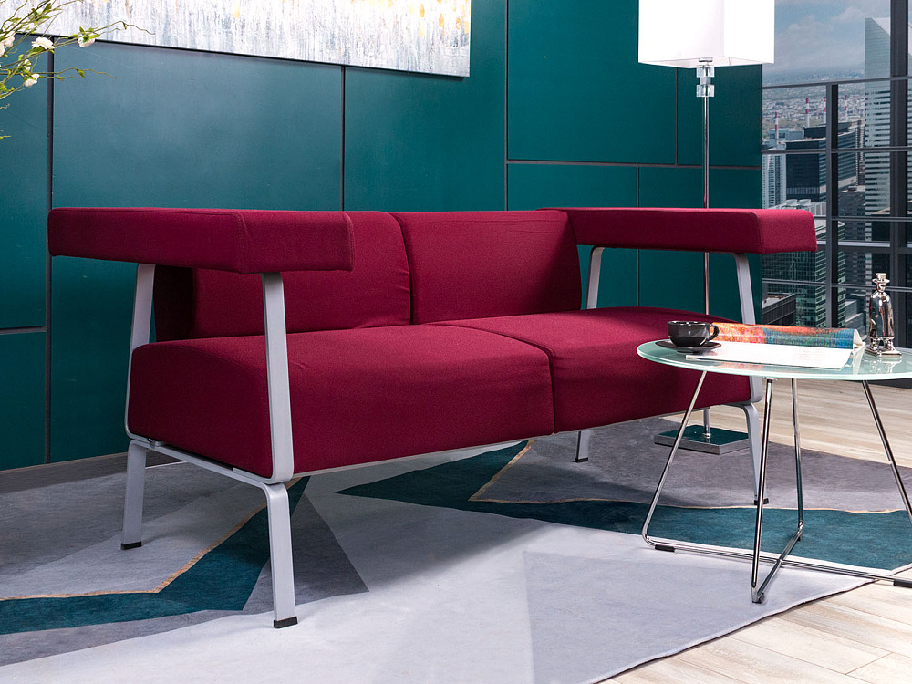 Офисный диван Coffice Linear BENE 1750x780 Ткань Красный Австрия_ДНТК-170423