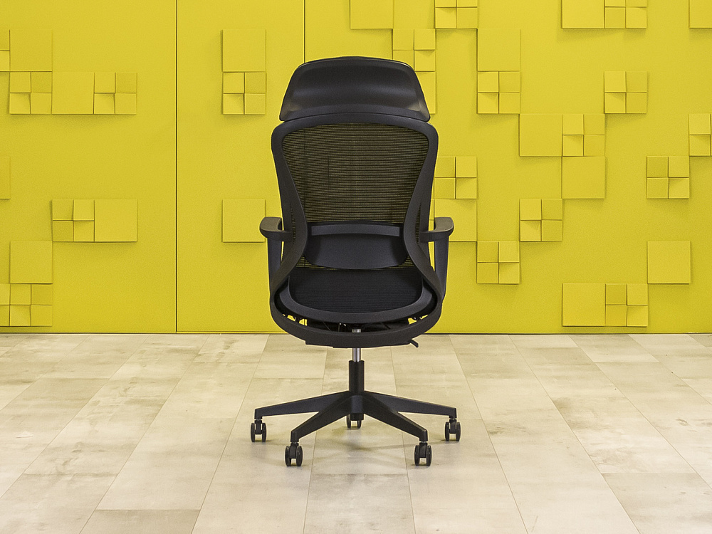 Офисное кресло руководителя на колесах Сетка Чёрный Импорт_КРТЧ6-271023