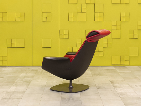 Мягкое кресло Massaud Lounge Chair Steelcase Кожа Красный США  КНКК-19125