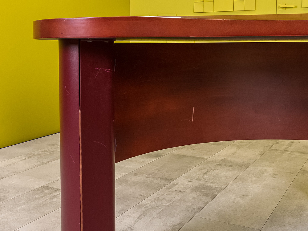 Стол для руководителя 1900x1100 ЛДСП Вишня Россия_СРЭШ4-130524