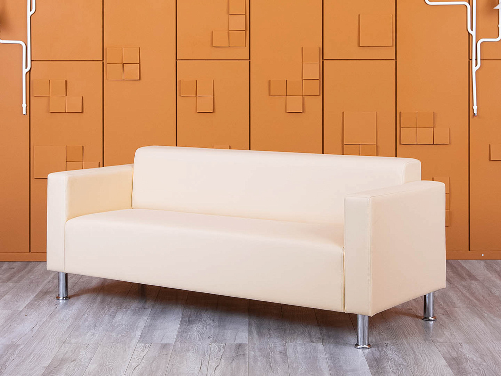 Офисный диван ДМебель Кожзам Бежевый   (ДНКБ3-25094(нов))