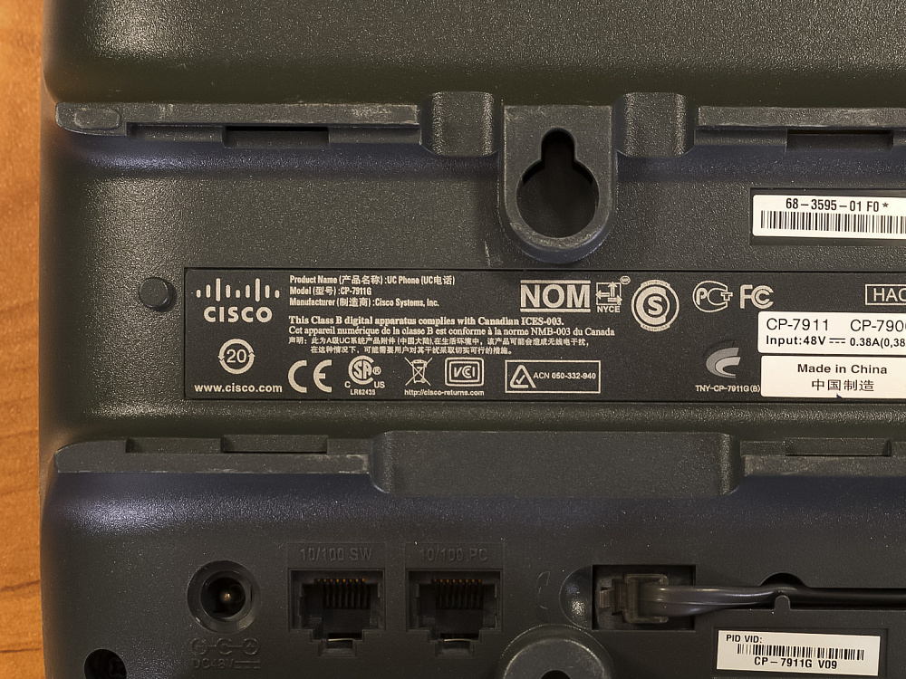 Телефон CISCO Пластик Серый Импорт_ТЕЛЕФОН-220423