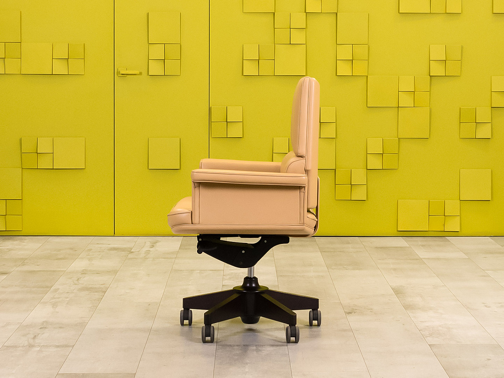 Офисное кресло руководителя на колесах MASCHERONI Кожа Бежевый Италия_КРКБ-170624