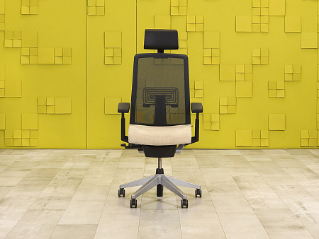 Офисное кресло руководителя на колесах HAWORTH Алькантара Бежевый США  КРКБ-17125