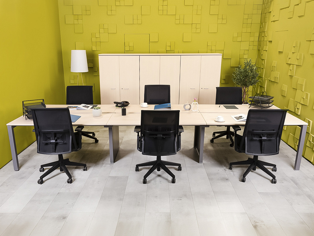 Комплект офисной мебели на 6 человек LAS ДСП Клен Италия_ГКВ-09091
