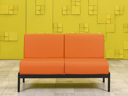 Офисный диван Лофт Сандра Кожзам Оранжевый Россия  ДНКО-18036