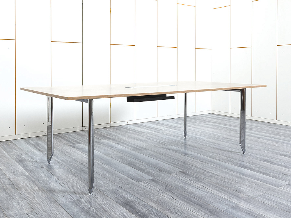 Офисный стол для переговоров  2 200х1 100х730 Шпон Зебрано   (СГПЗ-15044)