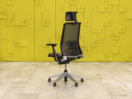 Офисное кресло руководителя на колесах HAWORTH Кожа Коричневый США  КРКК-17125