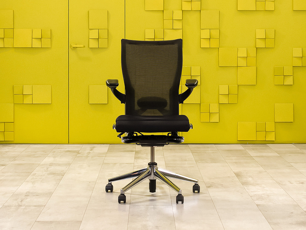 Офисное кресло руководителя на колесах HAWORTH Ткань Чёрный США_КПТЧ1-201123