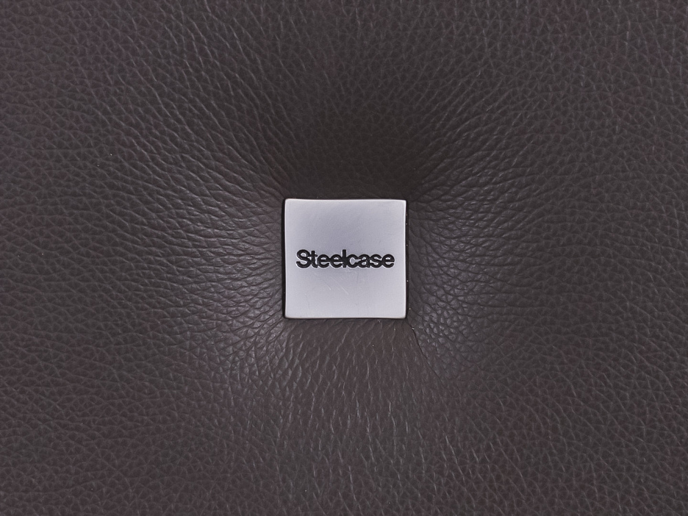 Офисное кресло руководителя на колесах Please 2 Ergonomik Steelcase Кожа Серый Франция  КРКС-03035