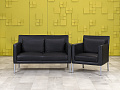 Комплект мягкой мебели WALTER KNOLL 1300x690 Кожа Чёрный Германия_ДНКЧК-190124