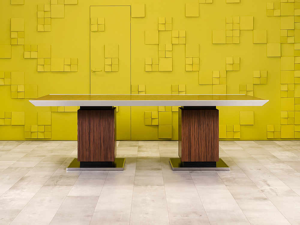 Офисный стол для переговоров Ego 2400x1200x760 ЛДСП Зебрано Италия_СГПЗ1-271123