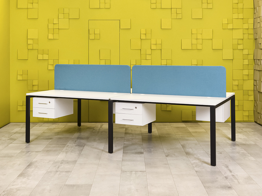 Комплект офисной мебели стол с тумбой  ЛДСП Белый Россия  ГКБ1-19026