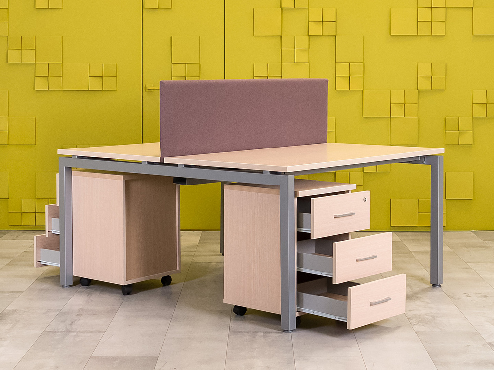 Комплект офисной мебели на 2 человека ЛДСП Зебрано Россия_ГКЗ-290324