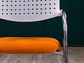 Конференц кресло для переговорной на полозьях Vitra Ткань Оранжевый Швейцария_КДТО-040523