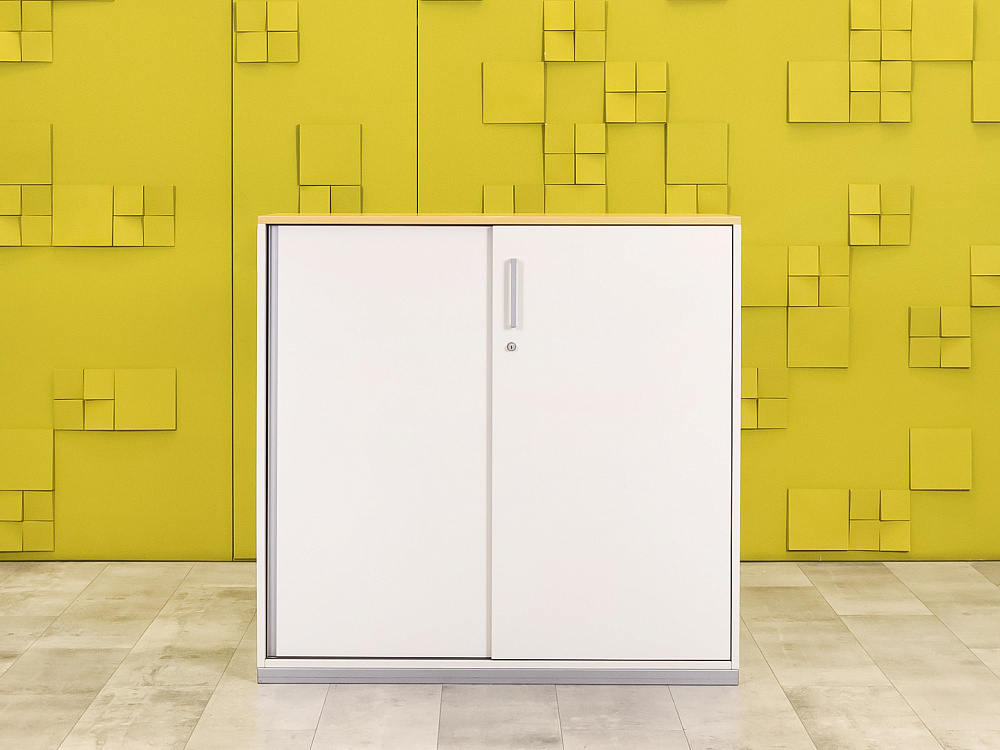 Шкаф для документов офисный Steelcase ЛДСП Белый Франция  ШД2ДБ3-04026