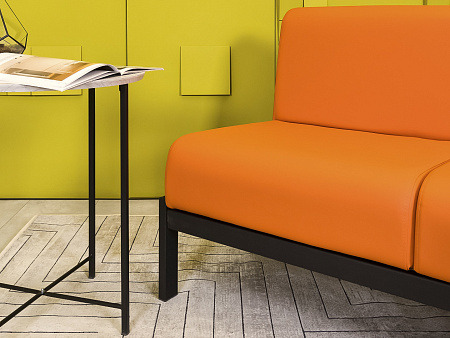 Офисный диван Лофт Сандра Кожзам Оранжевый Россия  ДНКО-18036