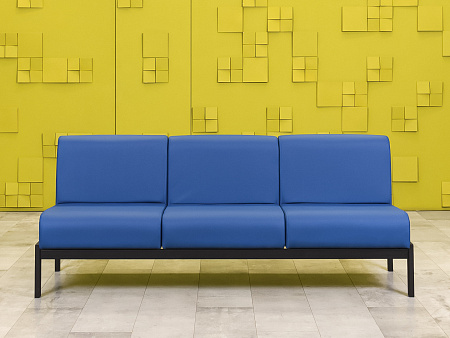 Офисный диван Лофт Сандра Кожзам Синий Россия  ДНКН-18036