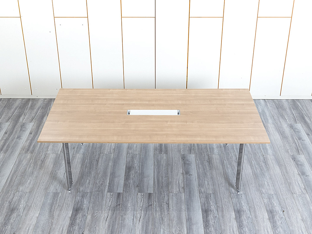 Офисный стол для переговоров  2 200х1 100х730 Шпон Зебрано   (СГПЗ-15044)